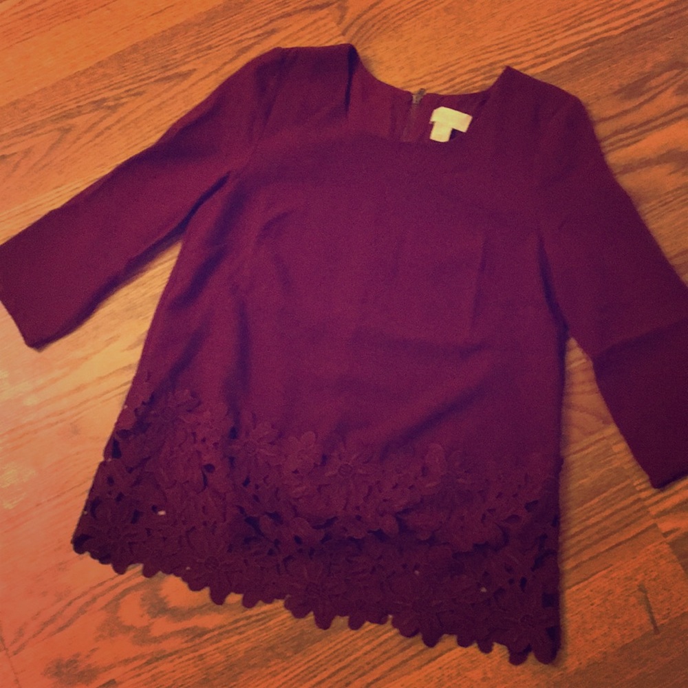 Burgundy dress top